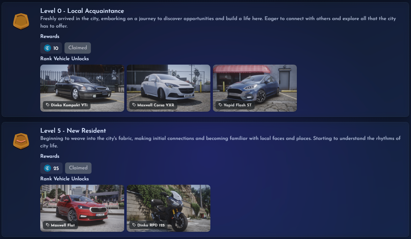 Credit Claim and Rank Reward Vehicles